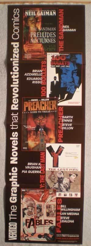 VERTIGO GRAPHIC NOVELS Promo poster, 11x34, Unused, more Promos & DC in store