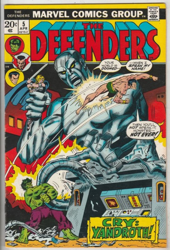 Defenders, The #5 (Apr-73) NM- High-Grade Hulk, Dr. Strange, Silver Surfer, N...