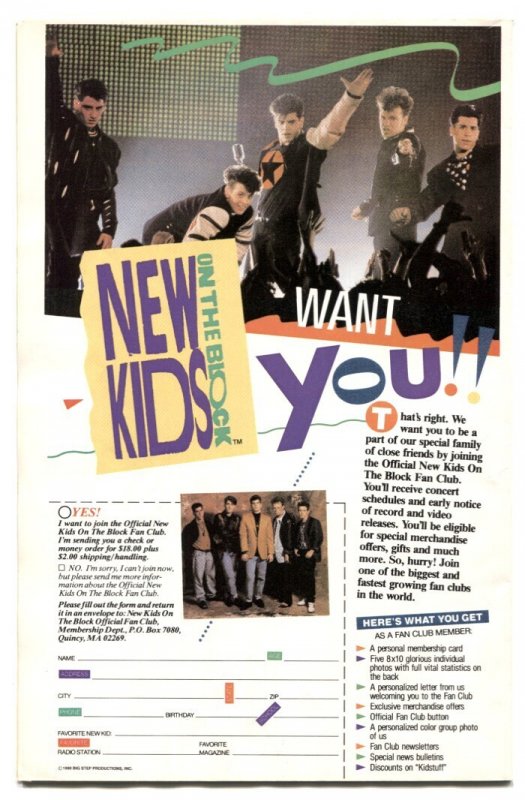 New Kids On The Block #1  1990 - Harvey  -VF - Comic Book
