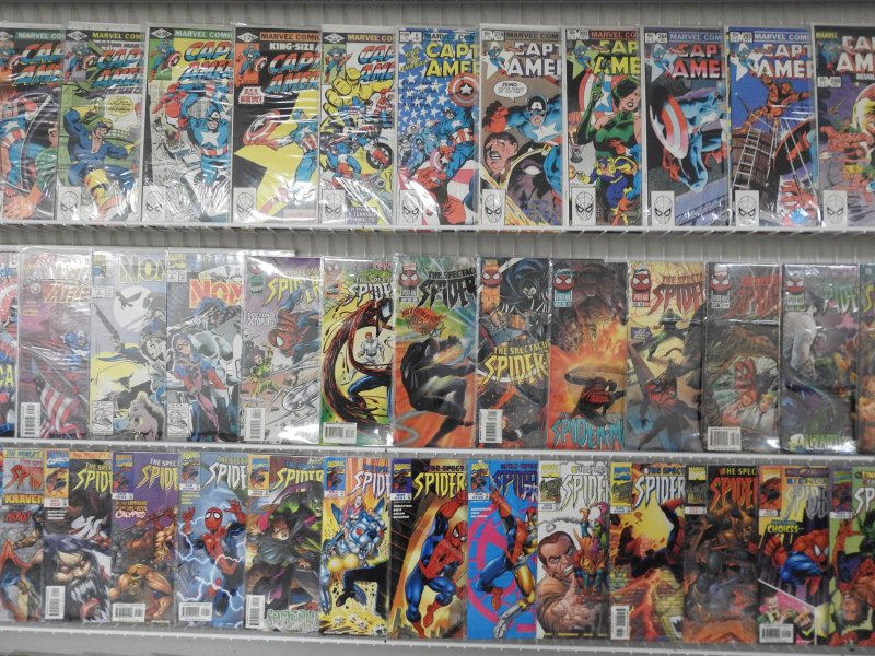 Huge Lot 130+ Comics W/ Captain America, Spiderwoman, Spider-Man+ Avg VF- Cond!!