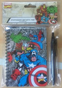 Marvel Comics Stationery Set With Pen Spiderman Hulk Thor Captain America