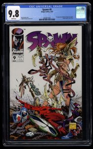 Spawn #9 CGC NM/M 9.8 White Pages 1st Angela!