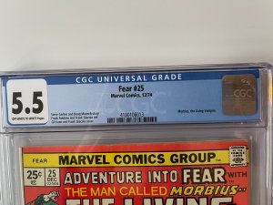 Adventure into FEAR 25  CGC 5.5  - MORBIUS THE LIVING VAMPIRE MARVEL (1974)