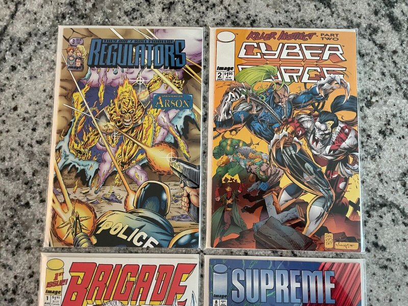 4 Image Comic Books Supreme 8 + Brigade 1 + Cyber Force 2 + Regulators 3 NM J995