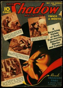 PULP:  The Shadow Pulp May 15 1937- Treasure Trail- Lamont Cranston cover VG