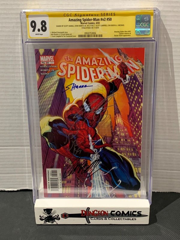 Amazing Spider-Man Vol 2 # 50 Cover A CGC 9.8 SS four Signatures Marvel 2003