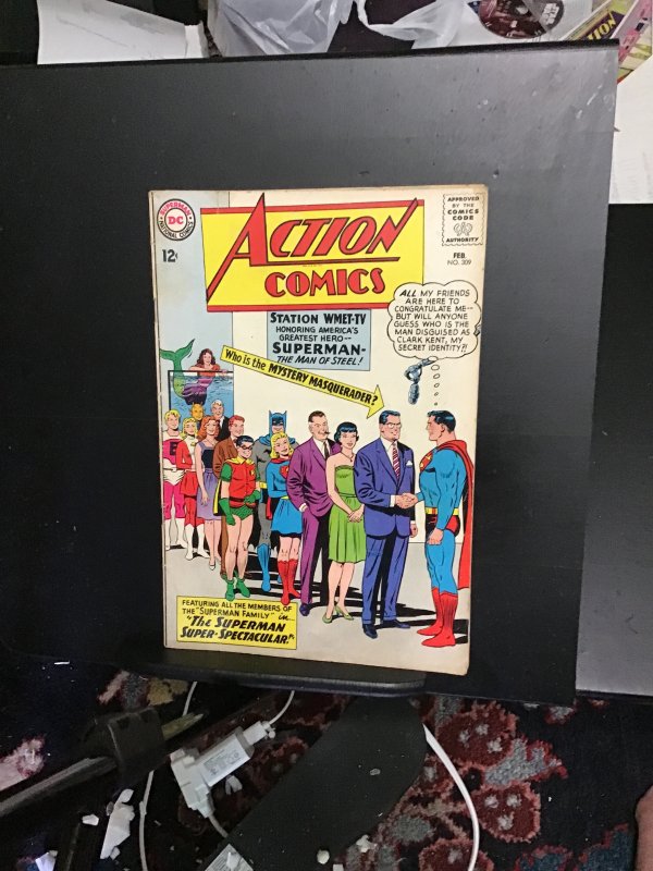 Action Comics #309  (1964)  President Kennedy cameo! Argo city super girl! FN