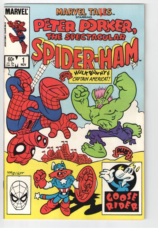 MARVEL TAILS #1 VF+ 1st APPEARANCE OF PETER PORKER SPIDER HAM,HULK BUNNY + MORE!