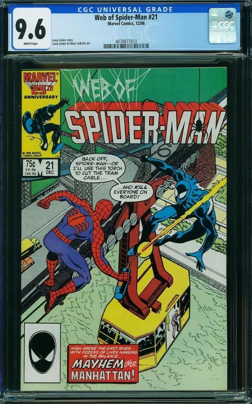 Web of Spider-Man #21 (1986) CGC 9.6 NM+