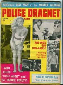 POLICE DRAGNET-JAN/1960-BLONDE BEAUTY-MURDER WEDDING-MURDEROUS TEEN-AGERS FR/G