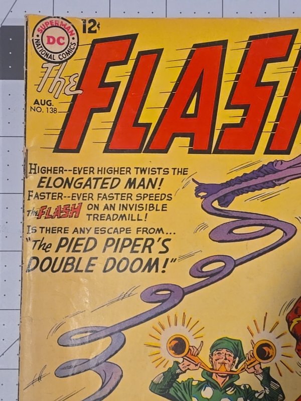 The Flash #138 ?-1st App Dexter Miles—Elongated Man Cvr App—DC Comics Aug-1963