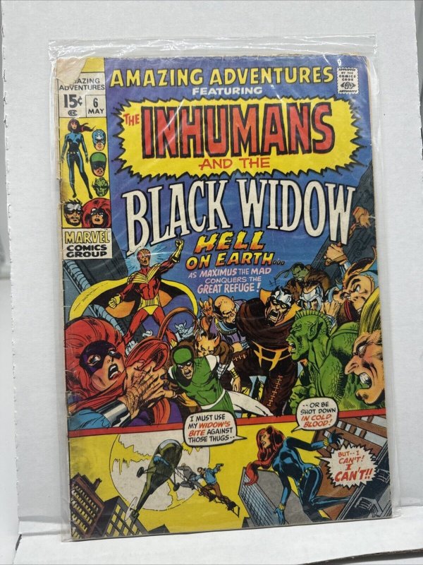 1971 Marvel Comics Amazing Adventures #6 Inhumans And The Black Widow