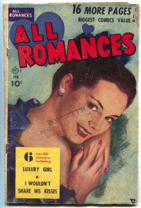 All Romances #4 1950- Luxury Girl- Golden Age- Painted cover VG