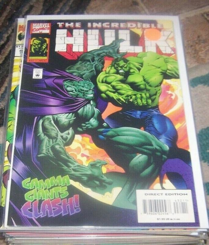 INCREDIBLE HULK  # 432  aug 1995 marvel hulk vs  abomination GAMMA GIANTS CLASH 