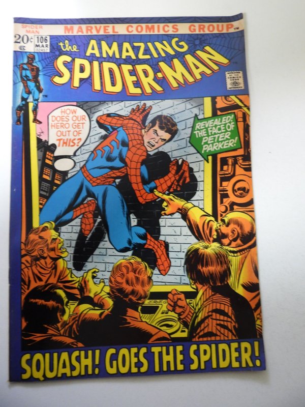 The Amazing Spider-Man #106 (1972) VG Condition moisture stain bc