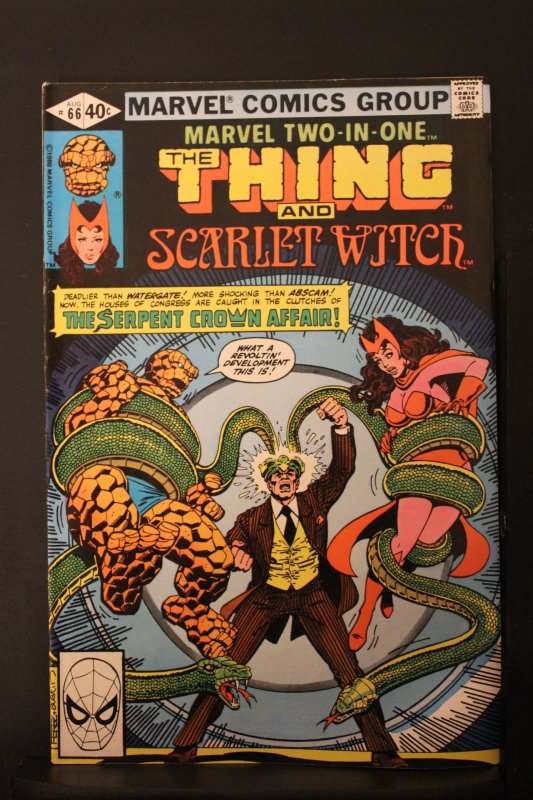 Marvel Two-in-One #66 (1980) High-Grade NM- Thing/Scarlet Witch Stingray Wow!