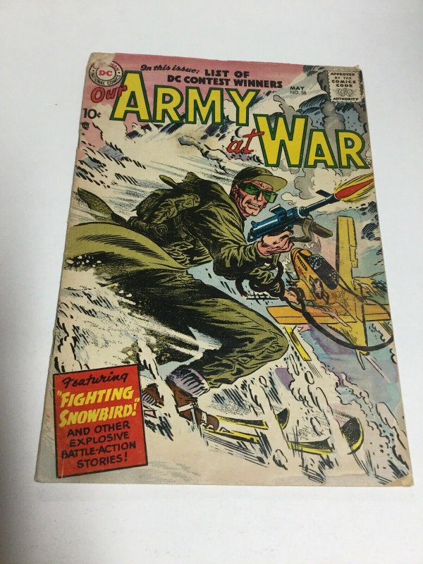 Our Army At War 58 Gd Good 2.0 Water Damage DC Comics Silver Age