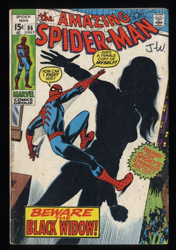 Amazing Spider-Man #86 VG 4.0 Origin of Black Widow!