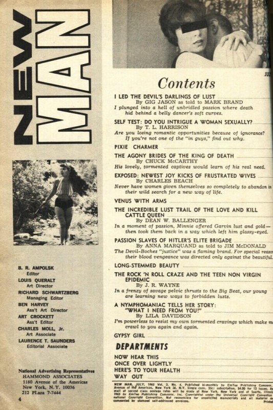 New Man July 1965-NORMAN SAUNDERS Nazi Branding cover-WILD!