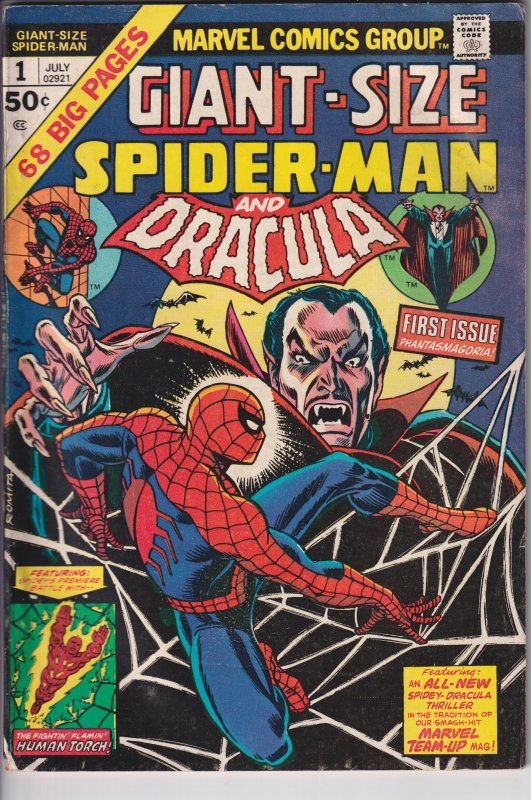 GIANT-SIZE SPIDER-MAN AND DRACULA #1 (Jul 1974) VG+ 4.5 see description