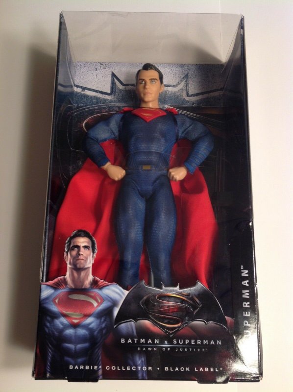 Barbie Collector Black Label Superman doll Mint in sealed box 2016 Batman v