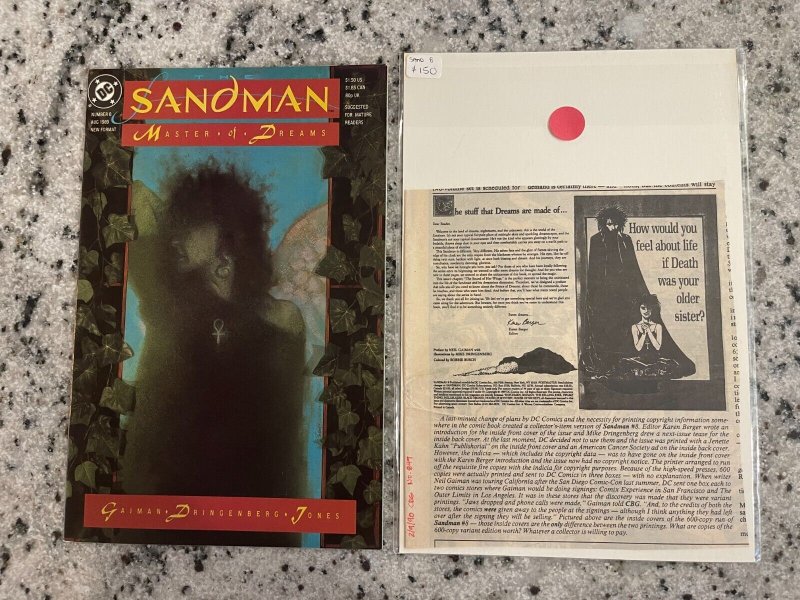 Sandman # 8 NM KAREN BERGER Editorial VARIANT / Error Copy DC Comic Book J980 