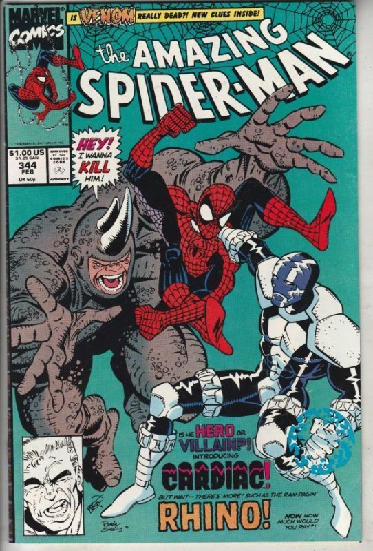 Amazing Spider-Man #344 (Mar-91) NM+ Super-High-Grade Spider-Man