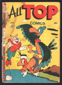 All Top Comics #7 1947-Cosmo Cat -Superhero funny animal-Moisture stain on sp...