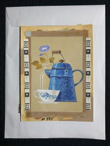 HAPPY MOTHERS DAY Flower Kettle Cup & Saucer 6.5x8.5 Greeting Card Art #MD7545