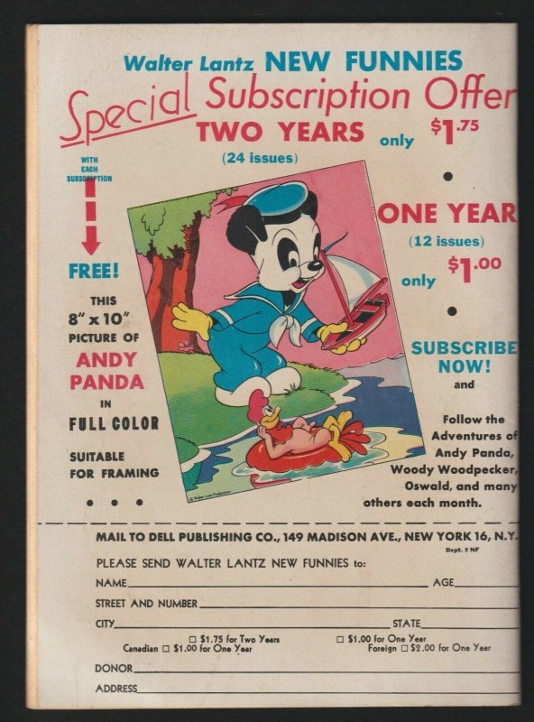 NEW FUNNIES #128 (1947) Walter Lantz - Woody Woodpecker - Dell Comics