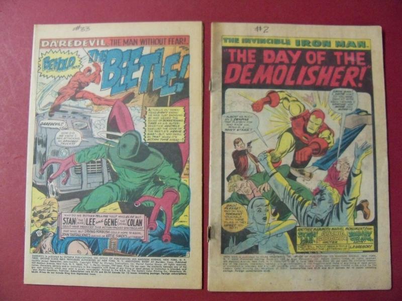 13 SILVER AGE READERS NO COVERS IRON MAN # 2, DAREDEVIL, CAPTAIN AMERICA, X-MEN