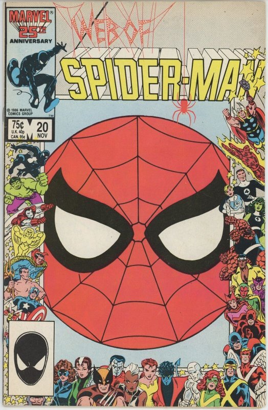 Web of Spider Man #20 (1985) - 6.0 FN *25th Anniversary Cover* 