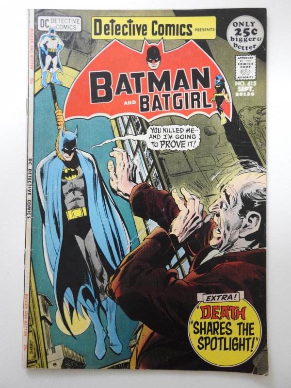 Detective Comics #415 (1971) Death Shares The Spotlight! Sharp VG+ Condition!