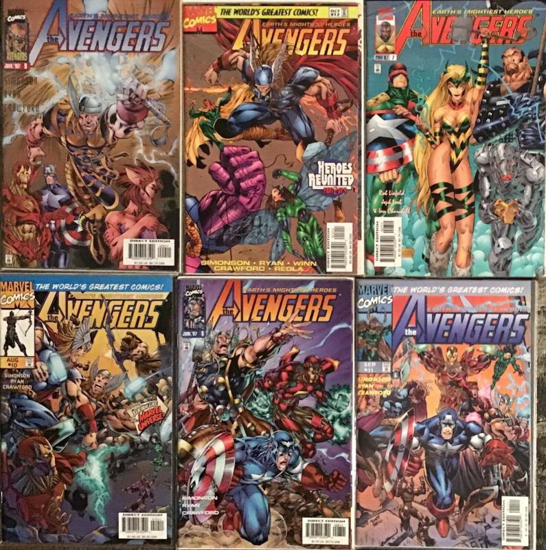 AVENGERS VOLUME 2 (MARVEL)#7-12 NM CONDITION 6 BOOK LOT