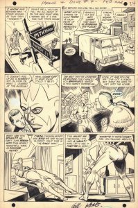 The Hawk and the Dove #4 p.20 - Action - 1969 Signed art by Gil Kane