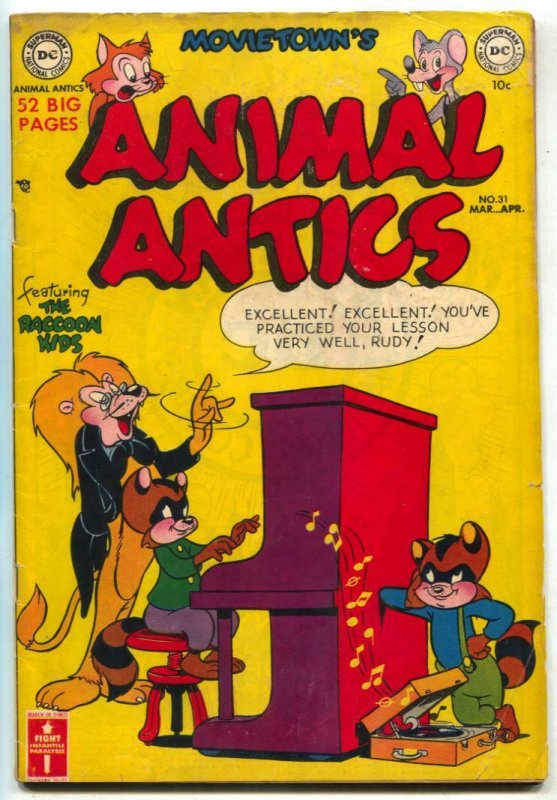 Movie Town Animal Antics #31 1951-DC COMICS-Raccoon Kids VG+