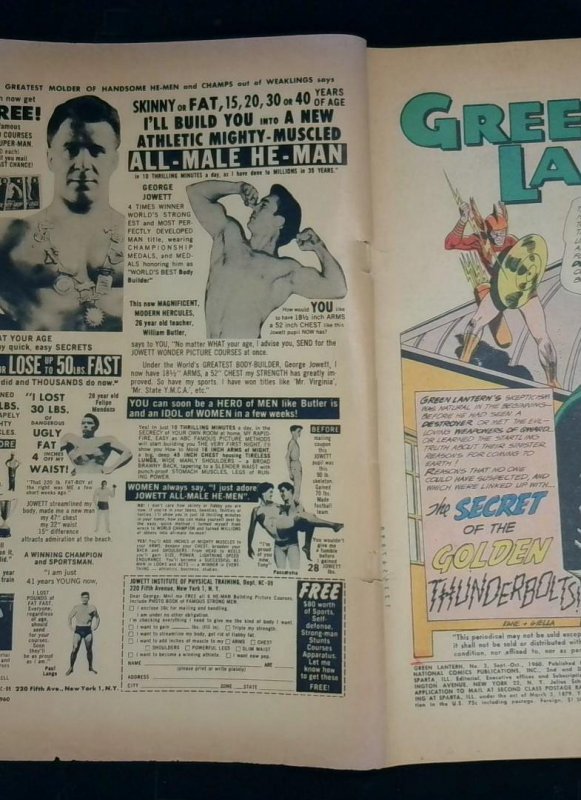 Green Lantern #2, GD 1st Pieface DC, 1960