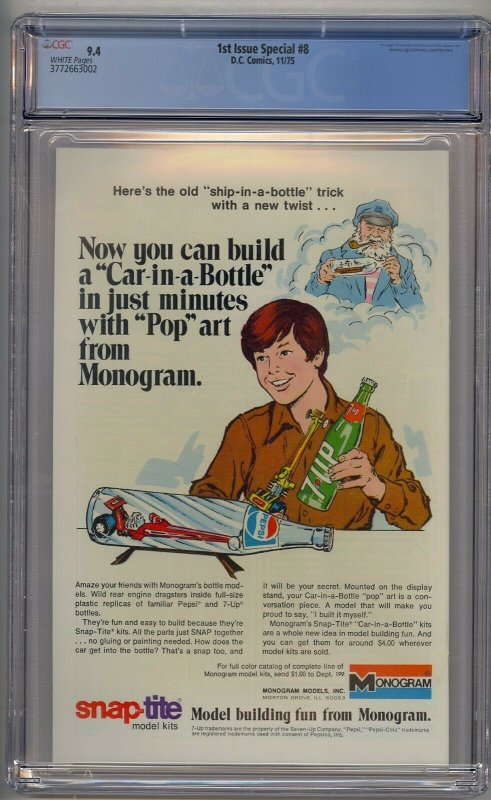 1ST ISSUE SPECIAL #8 CGC 9.4 ORIGIN & 1ST WARLORD WHITE PAGES  