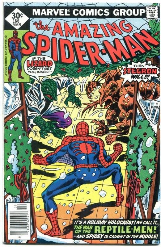 Amazing Spider-Man #166 1977- Lizard- Stegron F/VF