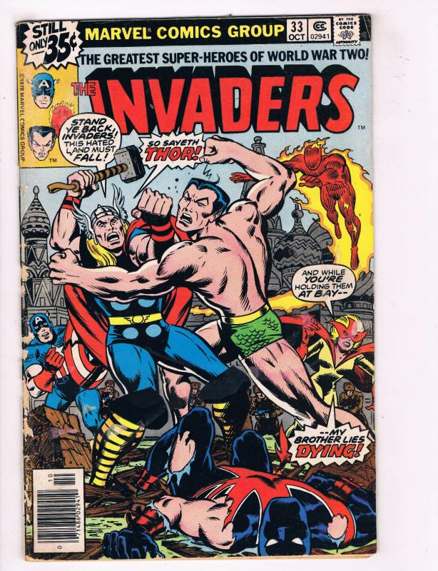 The Invaders #33 VG Marvel Comics Comic Book Kirby Oct 1978 DE34