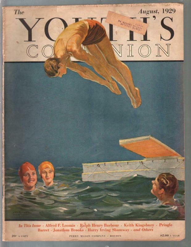 Youth's Companion 8/1929-Courtney Allen cover-pulp fiction-aviation-VG