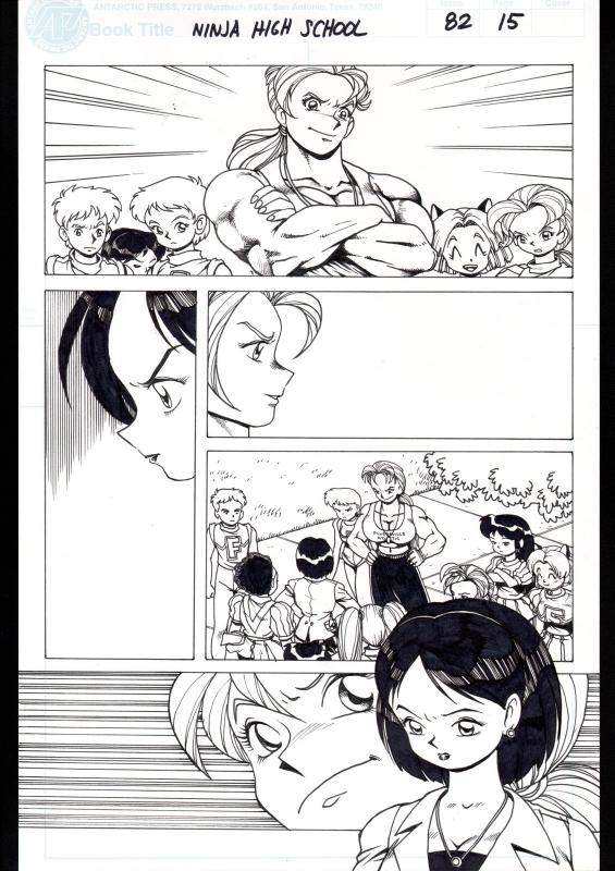 NINJA HIGH SCHOOL #82 PG 15-ORIGINAL ART-BEN DUNN-ANIME-COMIC BOOK-NHS