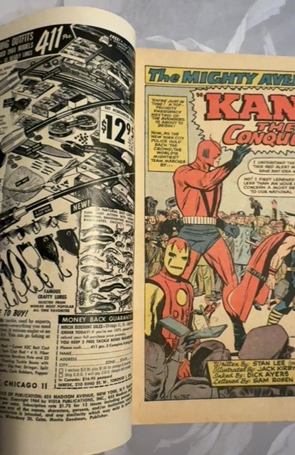 Avengers #8, 1st appearance of Kang the Conqueror, 1964, see description