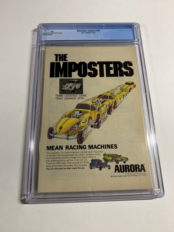 Detective Comics 429 Cgc 9.2 Ow/w Pages Dc Comcis Bronze