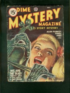 DIME MYSTERY PULP 5/47-SKELETON  VOILIN COVER-DAY KEENE G/VG