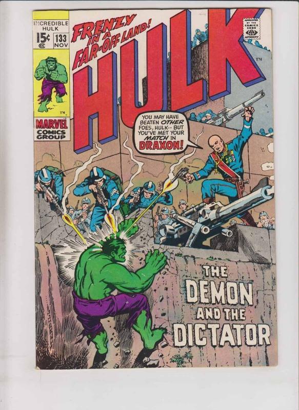 Incredible Hulk #133 FN/VF roy thomas - herb trimpe - bronze age - november 1970