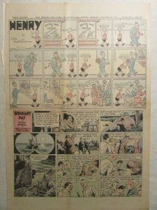 1942 Oct 25 SUNDAY COMIC PAGE 15x21 FN 6.0 Popeye / Henry / Sergeant Pat
