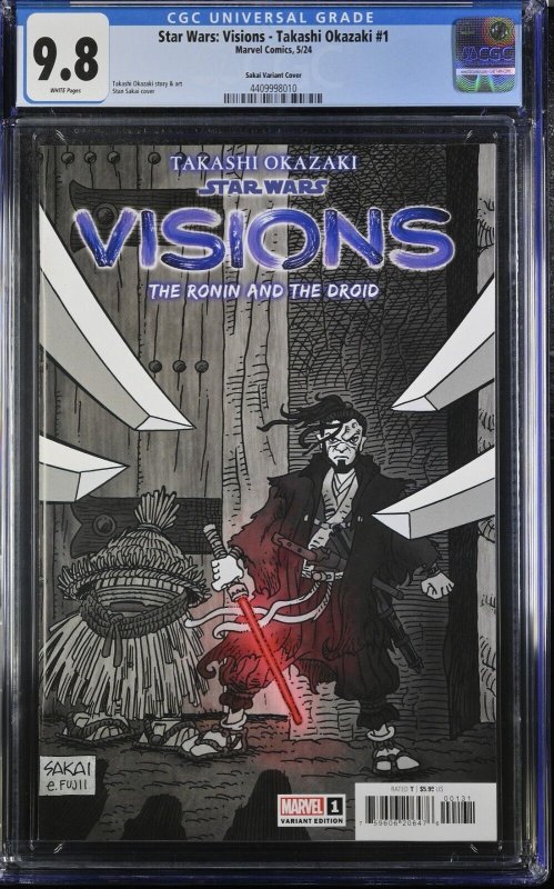 Star Wars Visions Takashi Okazaki #1 CGC 9.8 Cover A Ronin and Droid Marvel 2024