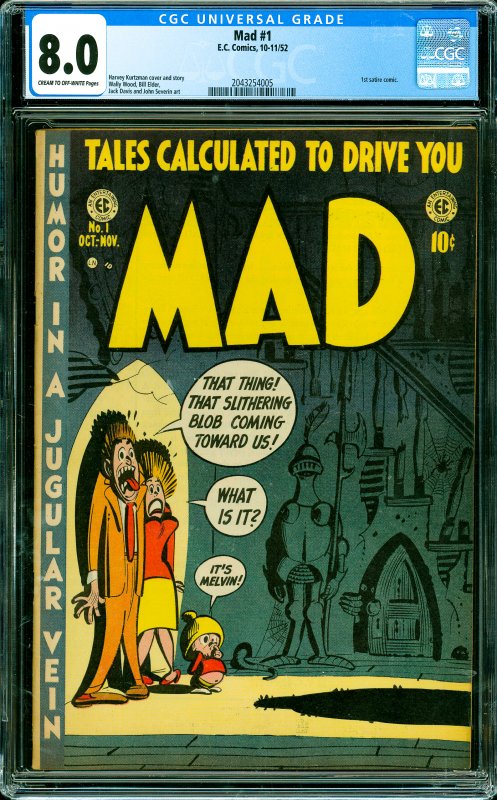 Mad #1 CGC Graded 8.0 1st satire comic.