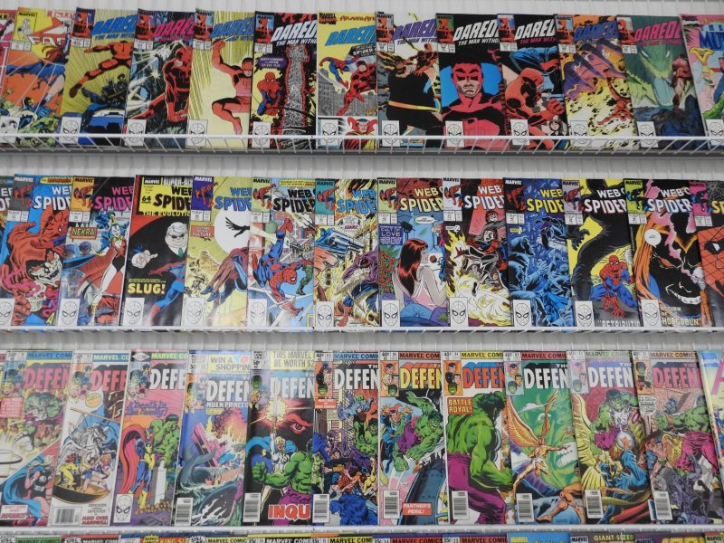 Huge Lot of 200+ Comics W/Spider-Man, Daredevil, Defenders+ Avg Fine+ Condition!